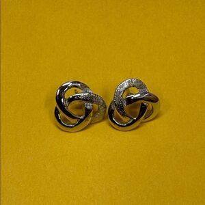 Elegant Silver Knot Earrings